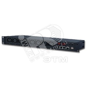 Блок розеток управляемый NPM 19‘ серия A вертик. 24 розетки DIN 49440 + LED 250VAC 16A кабель питания 5x6.0 кв. мм 3 м вилка IEC60309 3P+N+E 32A 400V 1709x66.6x44.4 мм цвет черный с двумя датчиками открывания двери - Hyperline