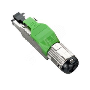Разъем полевой оконцовки RJ-45 (8P8C) под витую пару (PLUE-8P8C-S-C6A-SH-GN) - Hyperline
