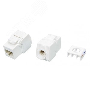 Вставка KJ8-8P8C-C6A-180-TLS-WH Keystone Jack RJ-45(8P8C)кат.6a(10G)тип180град (KJ8-8P8C-C6A-180-TLS-WH) - Hyperline
