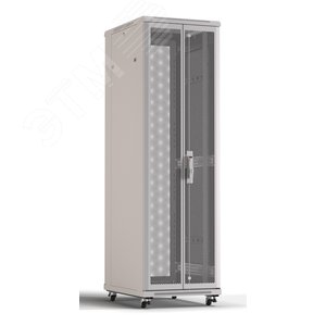 Шкаф напольный 19-дюймовый, 22U, 1166x600х1000 мм, передняя и задняя распашные перфорированные двери, серый (разобранный) | 431987 | Hyperline - Hyperline