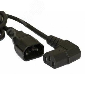 Кабельпитания монитор-компьютер IEC 320 C13 (угловая) - IEC 320 C14 (3x0.75), 10A, прямая вилка, 1.8м,черн.| 432091 | Hyperline