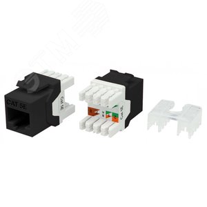 Вставка KJ8-8P8C-C5e-180-BK Keystone Jack RJ-45(8P8C)категория 5eтип180 град (KJ8-8P8C-C5e-180-BK) - Hyperline