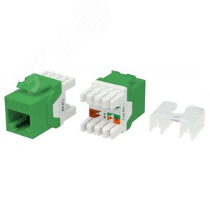 Вставка KJ8-8P8C-C6A-180-GN Keystone Jack RJ-45(8P8C)категория 6a(10G)зеленая (KJ8-8P8C-C6A-180-GN) - Hyperline