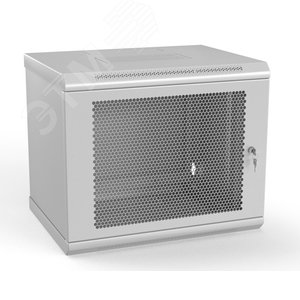 Шкаф настенный 19-дюймовый (19"), 12U, 650x600х450мм, метал. перфорир дверь, несъемные стенки, 1 пара профилей,серый (собранный) | 432737 | Hyperline - Hyperline