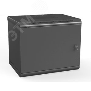 Шкаф настенный 19-дюймовый (19"), 15U, 775x600х450мм, металлическая дверь, несъемные стенки, 1 пара профилей,черн. (собранный) | 432767 | Hyperline - Hyperline