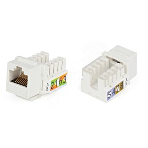 Вставка Keystone Jack RJ-45(8P8C), категория 5e,  Dual IDC, слоновая кость - Hyperline