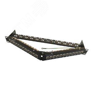 Модульная патч-панель 19", 48 портов, угловая, 2U, для неэкранир модулей Keystone Jack, с 2-мя задними кабельными организаторами| 434010 | Hyperline - Hyperline