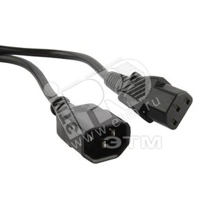 Кабель питания монитор-компьютер IEC 320 C13 - IEC 320 C14 3x0.75 10A прямая вилка 1 м (43793)