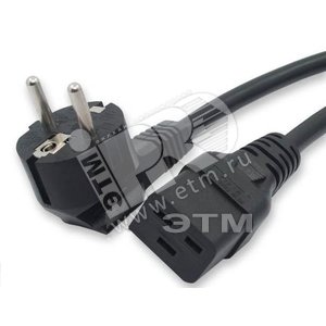 Кабель питания Shucko + C19 3x1.5 16A угловая вилка 3 м (43799)