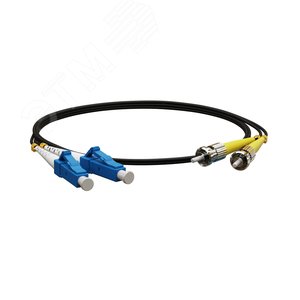 Патч-корд волоконно-оптический (шнур) SM 9/125 (OS2), LC/UPC-ST/UPC, 2.0 мм, duplex, 3 м, черный | 441887 | Hyperline - Hyperline