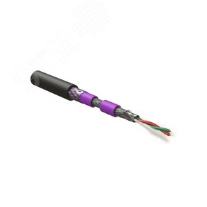 Кабель PFDP-SF-1x2x22/1-ARM/W-PVC/PE-BK (500 м)  для шины PROFIBus-DP, 1x2x22 AW (PFDP-SF-1x2x22/1-ARM/W-) - Hyperline