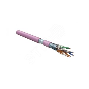 Кабель витая пара F/UTP, категория 5e, 4 пары (24 G), одножильный(solid), экран - фольга, нг(А)-HF, –20°C – +75°C, розовый| 444616 | Hyperline - Hyperline