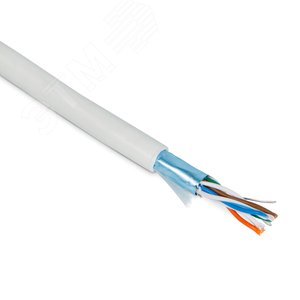 Кабель витая пара, экранированная F/UTP, категории 5e, 4 пары (26 G), многожиль. (patch), экран - фольга, –20°C – +75°C, серый | 444994 | Hyperline - Hyperline