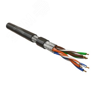 Кабель витая пара, экранированная U/FTP, категория 6, 4 пары (26 G), многожильный (patch), каждая пара в фольге, черный | 445082 | Hyperline - Hyperline