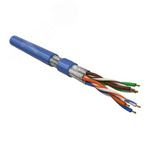 Кабель витая пара, экранированная U/FTP, категория 6, 4 пары (26 G), многожильный (patch), каждая пара в фольге, синий | 445083 | Hyperline - Hyperline