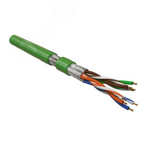 Кабель витая пара, экранированная U/FTP, категория 6, 4 пары (26 G), многожильный (patch), каждая пара в фольге, зеленый | 445084 | Hyperline - Hyperline