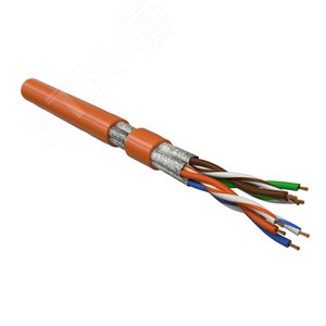 Кабель витая пара, экранированная U/FTP, категория 6, 4 пары (26 G), многожильный (patch), каждая пара в фольге, оранжевый | 445085 | Hyperline - Hyperline
