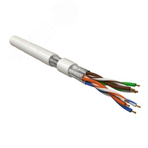 Кабель витая пара, экранированная U/FTP, категория 6, 4 пары (26 G), многожильный (patch), каждая пара в фольге, белый | 445087 | Hyperline - Hyperline