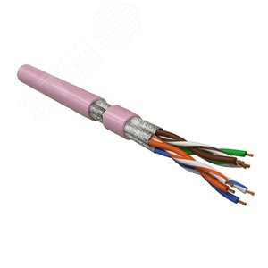 Кабель витая пара, экранированная U/FTP, категория 6, 4 пары (26 G), многожильный (patch), каждая пара в фольге, розовый | 445089 | Hyperline - Hyperline