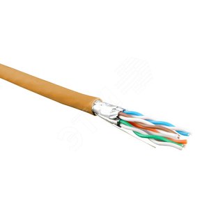 Кабель витая пара, экранир. U/FTP, кат. 6, 4 пары (23 G), одножил. (solid), кажд.пара в фольге, нг(А)-HF, –20°C–+60°C, оранж. | 445092 | Hyperline - Hyperline