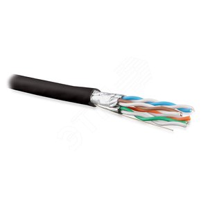 Кабель UFTP4-C6A-S23-IN-LSZH-BK-500 (500м)витая пара U/FTPкат.6a(10GBE)4 пары - Hyperline