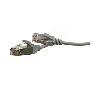 Патч-корд S/FTP, экранированный, категория 6a (100% Fluke Component Tested), 30 G, 5 м, серый | 445648 | Hyperline - Hyperline