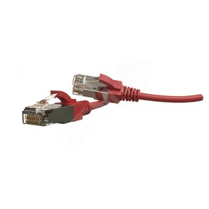 Патч-корд PC-LPT-SFTP-RJ45-RJ45-C6A-1M-LSZH-RD S/FTP категория 6a1 м красный - Hyperline