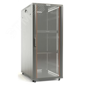 Шкаф напольный 19-дюймовый, 42U, 2055x800х1000 мм, передняя дверь стеклянная, задняя дверь сплошная,серый (разобранный) | 451961 | Hyperline - Hyperline