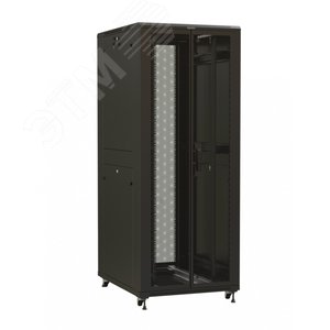 Шкаф напольный 19-дюймовый, 37U, 1833x600х1000 мм, передняя и задняя распашные перфорированные двери (75%), черн. (разобранный) | 475062 | Hyperline - Hyperline