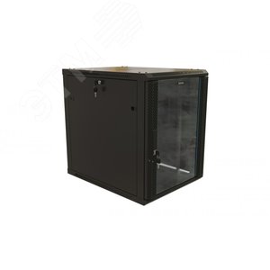 TWB-2268-GP-RAL9004 Шкаф настенный 19-дюймовый (19"), 22U, 1086x600х800мм, стеклянная дверь с перфорацией по бокам, цвет черн.| 480829 | Hyperline - Hyperline