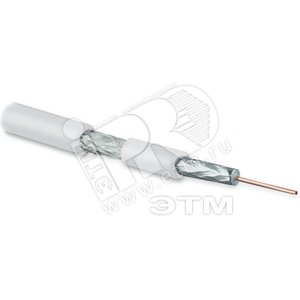 Кабель коаксиальный 3N, 75 Ом, жила - 17 G (1.13 mm, медь,solid), экран - фольга+оплетка, внешний диаметр 6.6мм, изоляция , белый | 49103 | Hyperline - Hyperline