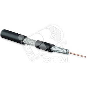 Кабель коаксиальный 3N, 75 Ом, жила - 17 G (1.13 mm, медь,solid), экран - фольга+оплетка | 49101 | Hyperline - Hyperline