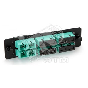 Панель для FO-19B* с 6 SC duple* адаптерами 12 волокон многомод OM3/OM4 120*32  адаптеры а аква aqua - Hyperline