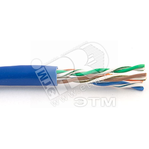 Витая пара UTP U/UTP категория 5e 4 пары 24 AWG одножильный синий PVC (305м) (42011)