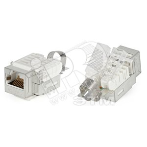 Вставка Keystone Jack RJ-45(8P8C) категория 5e экранированная Toolless белая - Hyperline