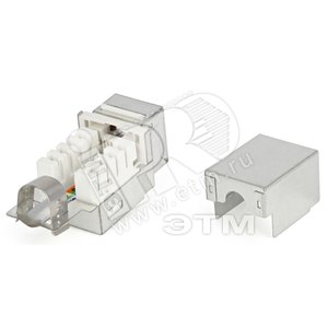 Вставка Keystone Jack RJ-45(8P8C) категория 6 экранированная Dual IDC(110&Krone type) белая - Hyperline