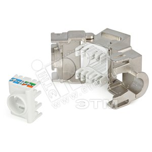Вставка Keystone Jack RJ-45(8P8C) категория 6a (10G) экранированная Toolless белая