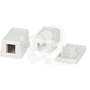 Корпус SBB1-1-WH настенной розетки для установки 1 вставки типа Keystone Jack белый - Hyperline
