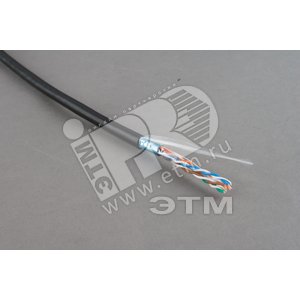 Витая пара экран FTP F/UTP категория 5e 4 пары 24 AWG одножильный внешняя прокладка (500м) (49110)