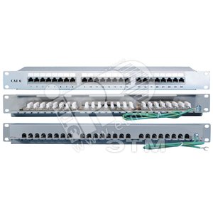 Патч-панель 19 1U 24 порта RJ-45 полн. экран. категория 6 110 IDC - Hyperline