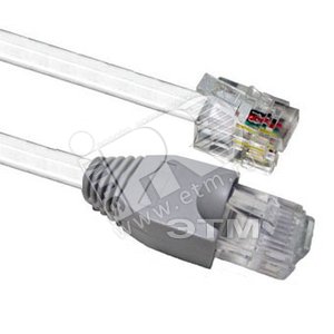 Патч-корд UTP пере*одный с RJ45 на RJ12 0.5 м серый - Hyperline