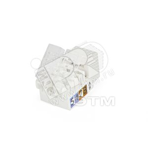 Вставка KJ2-8P8C-C5e-TLS-WH Keystone Jack RJ-45(8P8C) категория 5e Toolless белая - Hyperline