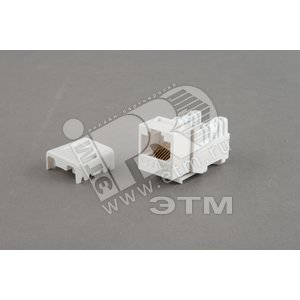 Вставка Keystone Jack RJ-45(8P8C) категория 5e 110 IDC заделка с помощью E-TOOL белая - Hyperline