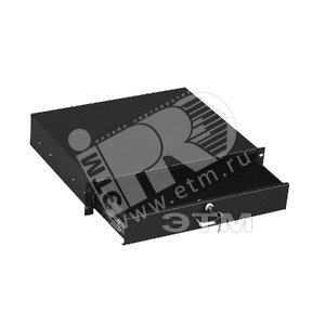 Ящик для документов 3U глубиной 360 мм с замком цвет черный (RAL 9004) - Hyperline