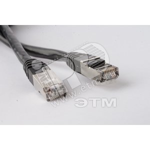 Патч-корд STP Cat.6 3 м черный экранированный - Hyperline