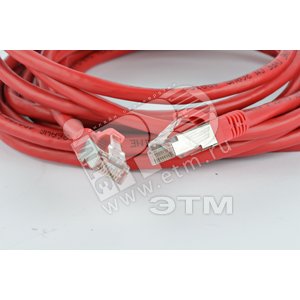 Патч-корд STP Cat.6 5 м красный экранированный - Hyperline