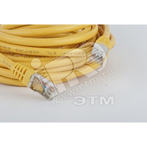 Патч-корд STP Cat.5е 10 м желтый экранированный - Hyperline