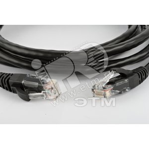 Патч-корд UTP Cat.5е 15 м черный - Hyperline