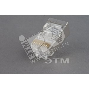 Разъем RJ-5010P10C универсальный  для круглого кабеля напыление 6µ/ 6 микродюймов 10 шт (49342)