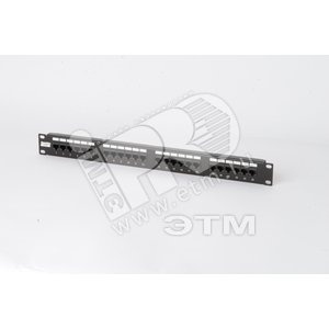 Патч-панель 19 дюймов 1U 24 порта RJ45 категория 5е - Hyperline